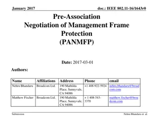IEEE 802.11-16/1643r0 PANMFP Protocol Overview