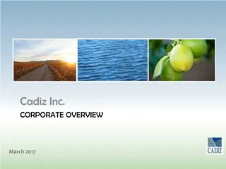 Cadiz Inc. Corporate Overview - Water Resources and Market Insights