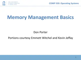 Operating Systems Memory Management Basics