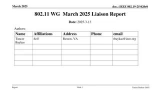 IEEE 802.19-25 Liaison Report March 2025