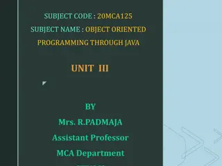 Object-Oriented Programming Through Java: Unit III Collection Framework