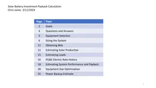 Solar Battery Investment Payback Calculation and Goals Overview