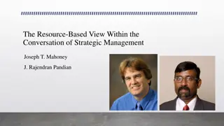 Resource-Based View in Strategic Management Conversations