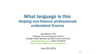 Finance for Non-Finance Professionals with Boz Bostrom, CPA