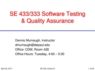 Software Testing & Quality Assurance Lecture Series