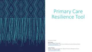 Primary Care Resilience Tool and Dashboard Overview