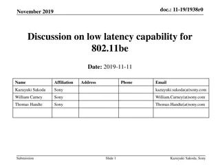 Discussion on Low Latency Capability for 802.11be
