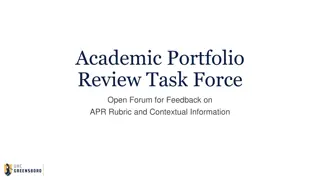 Academic Portfolio Review Task Force Open Forum for Feedback on APR Rubric
