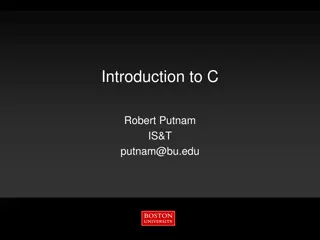 Introduction to C Programming and Information Services & Technology
