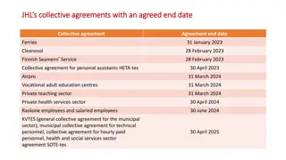 Agreed End Dates of JHL's Collective Agreements and Negotiation Terms