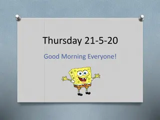Thursday Morning Timetable and Activities
