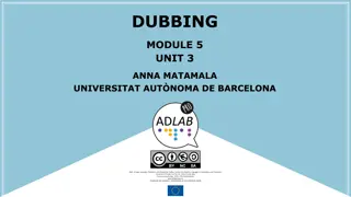 Audiovisual Translation in Dubbing - A Scholarly Perspective