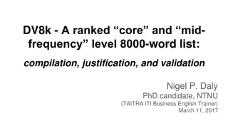 DV8k Core & Mid-Frequency Wordlist Compilation & Validation