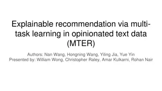 Explainable Recommendation via Multi-Task Learning in Opinionated Text Data