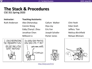 Procedures and Stacks in CSE351 Spring 2020