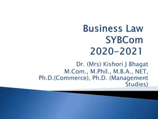 Dr. Kishori J. Bhagat - Business Law Insights and Analysis
