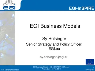 EGI Business Models and Organizational Structure