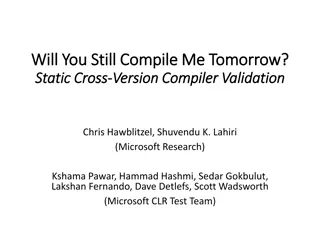 Automation and Validation in Compiler Technology