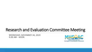 Research and Evaluation Committee Meeting Agenda and Updates