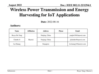 Wireless Power Transmission and Energy Harvesting for IoT Applications