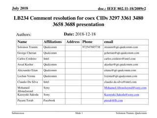 IEEE 802.11-18/2089r2 Resolution of Coexistence CIDs Presentation