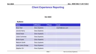 Client Experience Reporting in IEEE 802.11-24/1123r1
