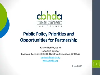 Public Policy Priorities and Opportunities for Partnership