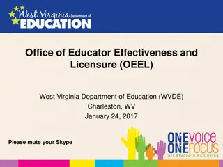 WVDE Educator Licensure and Certification Information