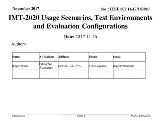 IMT-2020 Usage Scenarios and Evaluation Configurations Overview