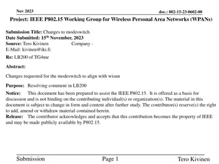 Changes to Mode Switch Alignment in Wi-SUN Standards
