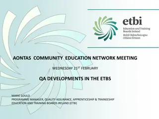 QA Developments in ETBs - Marie Gould Programme Manager