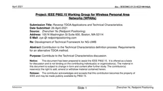 Technical Guidance for Proposals in WPANs Development