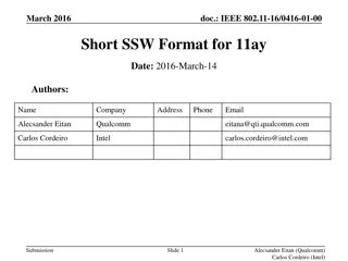 IEEE 802.11-16/0416-01-00 Short SSW Format for 11ay