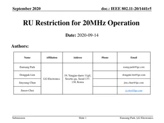 IEEE 802.11-20/1441r5 RU Restriction for 20MHz Operation Summary