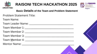 RAISONI.TECH.HACKATHON 2025 Team Details and Problem Statement