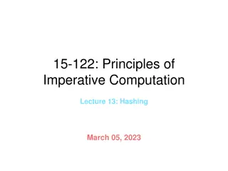 Hashing Lecture Overview: Dictionaries, Sets, and Arrays Usage