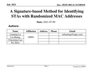 Address Signature Method for Identifying STAs with Randomized MAC Addresses