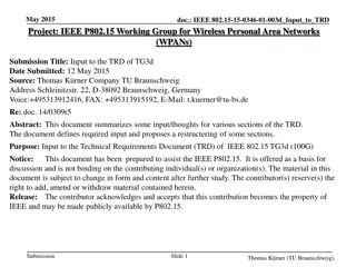 Technical Requirements for IEEE 802.15 TG3d Wireless Networks