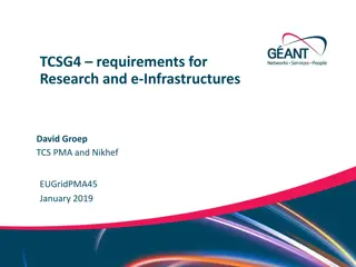 Requirements for Research and e-Infrastructures in TCS Environment