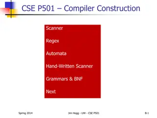 Scanner, Automata, and Compiler Construction Overview