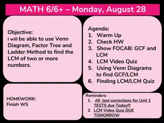 Math 6/6 Class Weekly Agenda