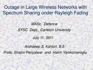 Outage in Large Wireless Networks with Spectrum Sharing under Rayleigh Fading