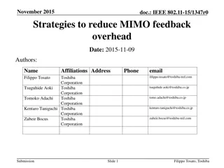 Reduce MIMO Feedback Overhead Strategies