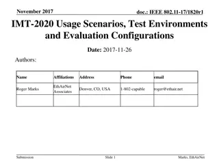 IMT-2020 Usage Scenarios and Test Environments Summary