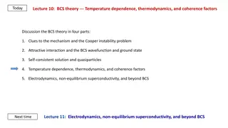 BCS Theory: Temperature Dependence and Excitations