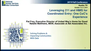 Leveraging 211 and HMIS for Coordinated Entry Experience