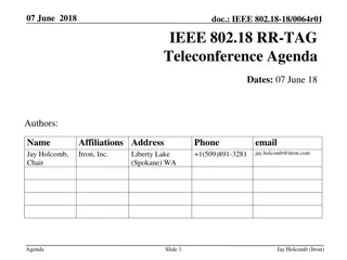 IEEE 802.18-18/0064r01 Teleconference Agenda