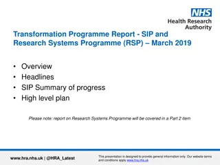 HRA NHS Transformation Programme Overview March 2019