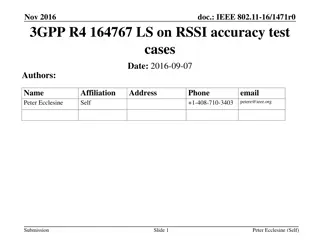 IEEE 802.11 Standards Review for WLAN RSSI Measurement Accuracy