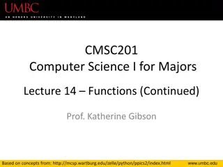 Functions in Computer Science I: Lecture 14 Recap